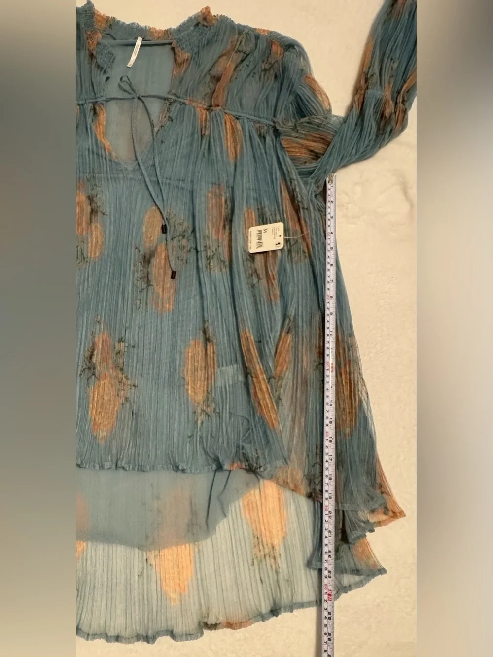 NEW Free People Dahlia Dark Combo Tunic Bell Sleeve Oversized Flowy Size M